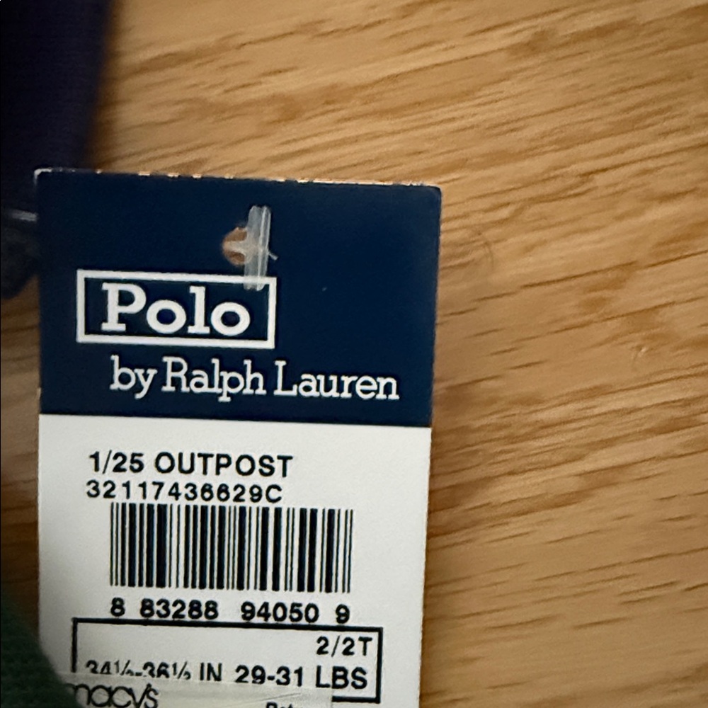 Polo by Ralph Lauren Kids Polo in Green and Navy with White Accents - Picture 4 of 4